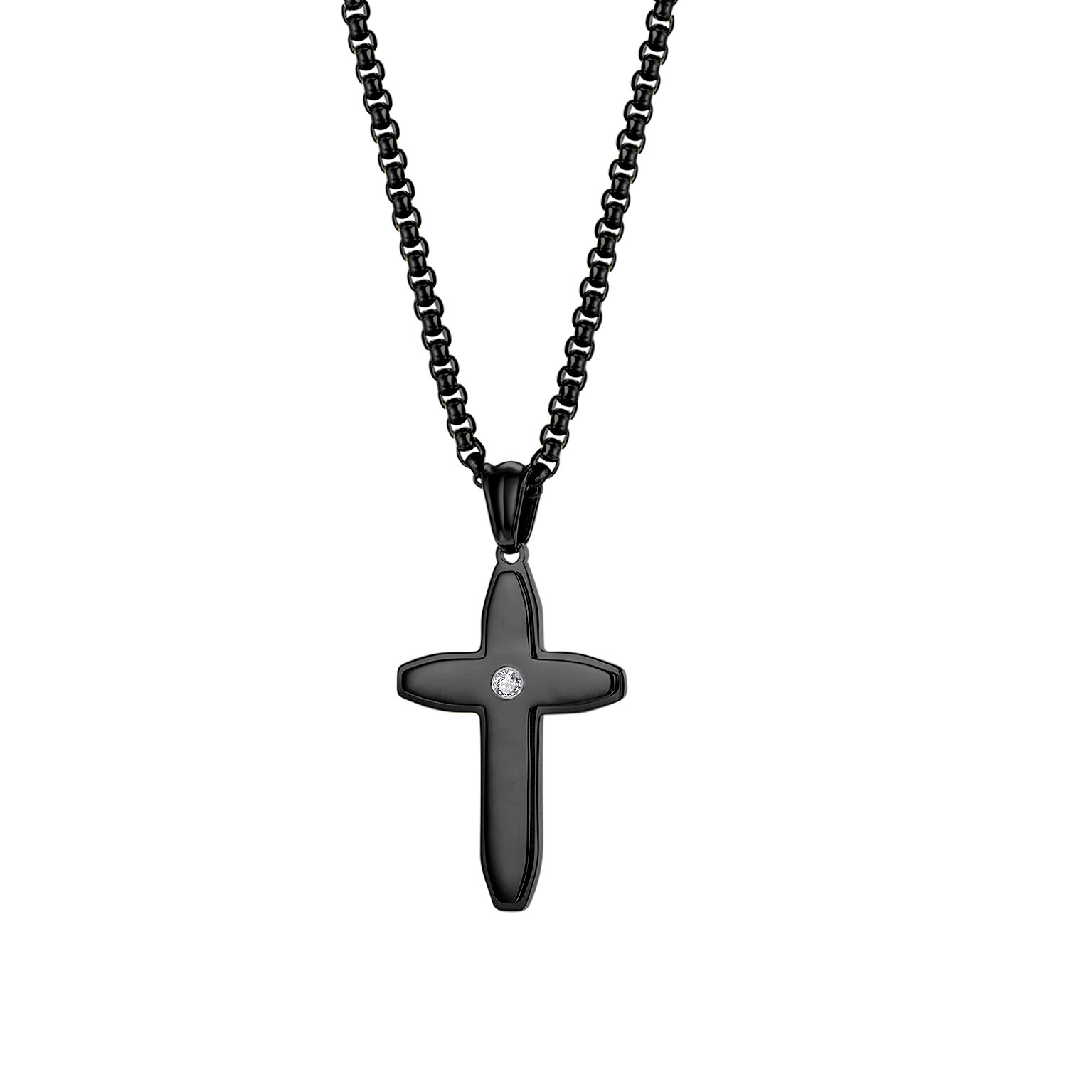 Black Pendant + Chain (4*70cm)