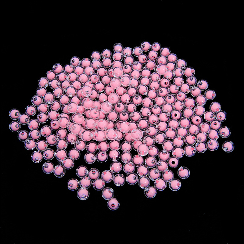 Pink round beads through the pearl 8mm about 110 / bag