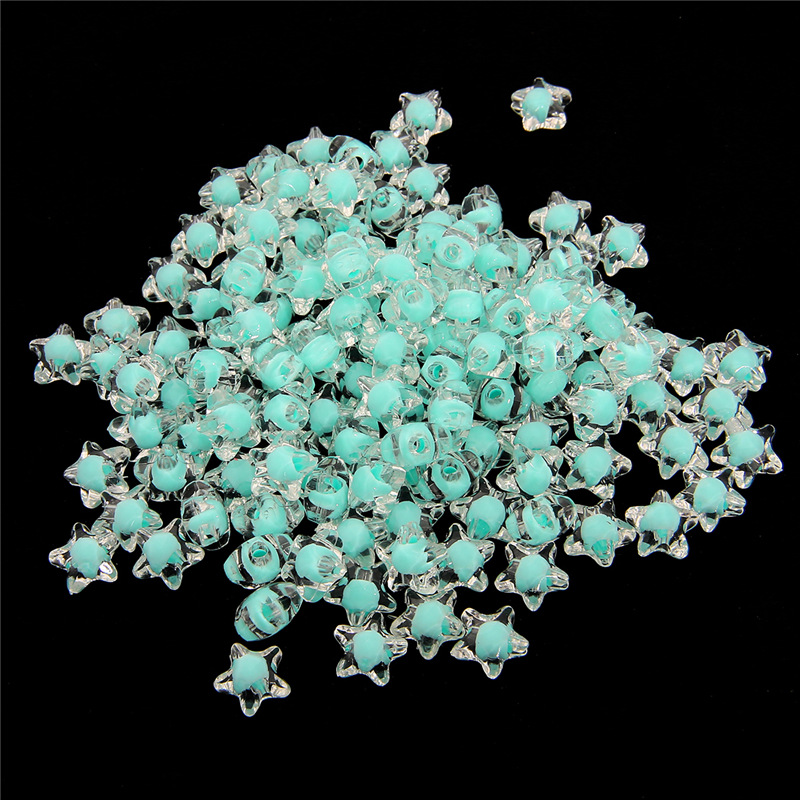 Light turquoise star through pearl medium bead size 11x11.5mm about 83 / pack