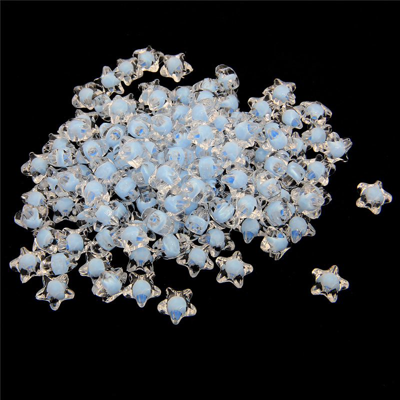 Light blue pentagonal star through pearl middle bead size 11x11.5mm about 83 / pack