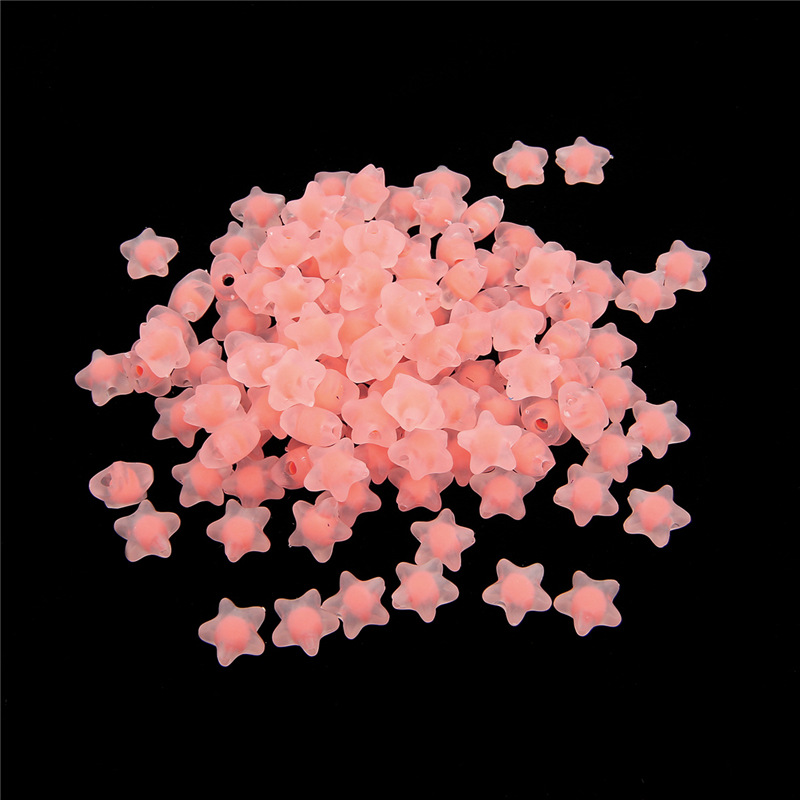 Snow bud color five-pointed star frosted beads size 11x11.5mm about 83 beads/pack