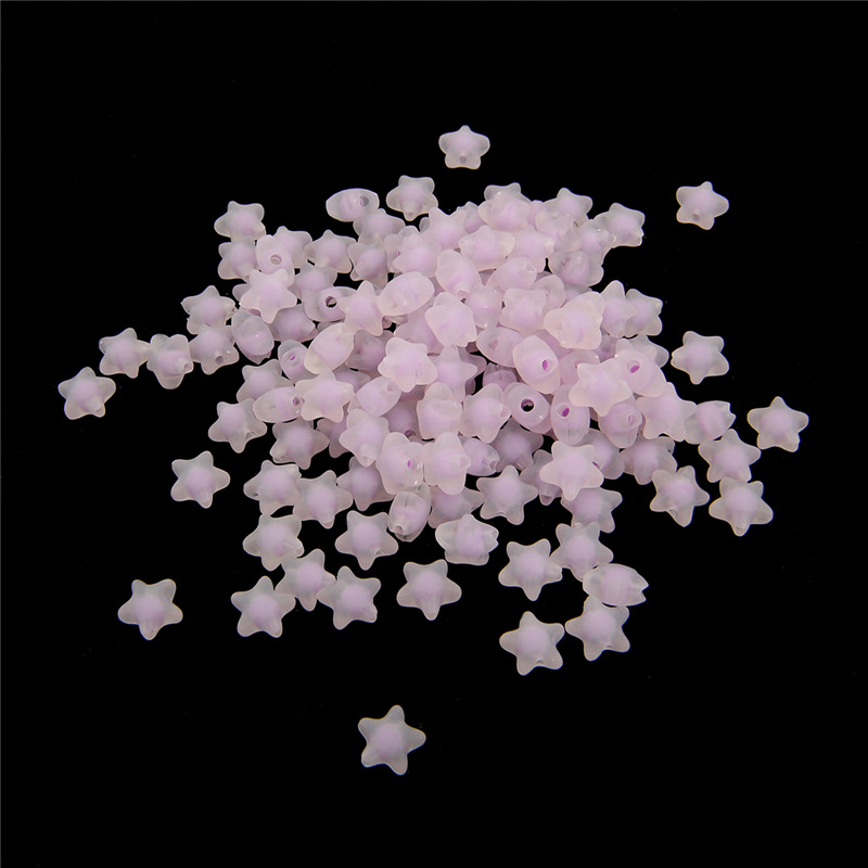 28:The size of purple five-pointed star frosted beads is 11x11.5mm, about 83 beads/pack