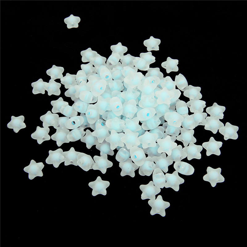 30:Sky blue star frosted beads