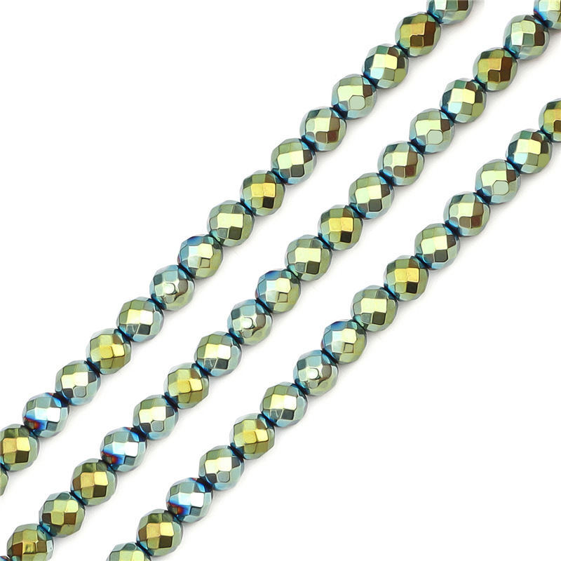 Electroplated light green ball 6mm diameter of abo