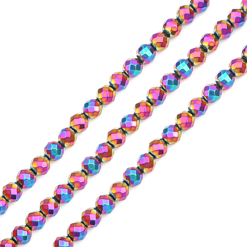Electroplated rainbow beads 3mm diameter of about