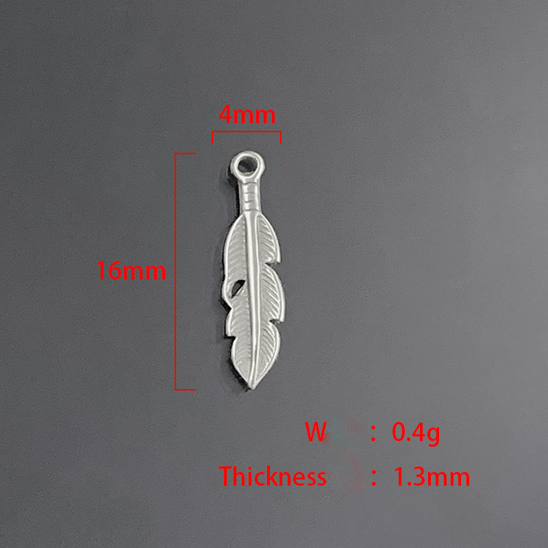 Feather Pendant 4x16mm