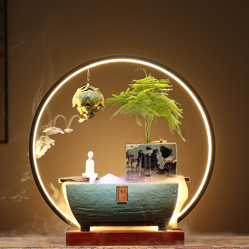 3:Beginning Rain Curtain Flowing Water [with Qinglian Aroma Diffuser] With Atomization