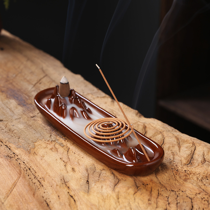 3:Landscape three-purpose incense burner (red)