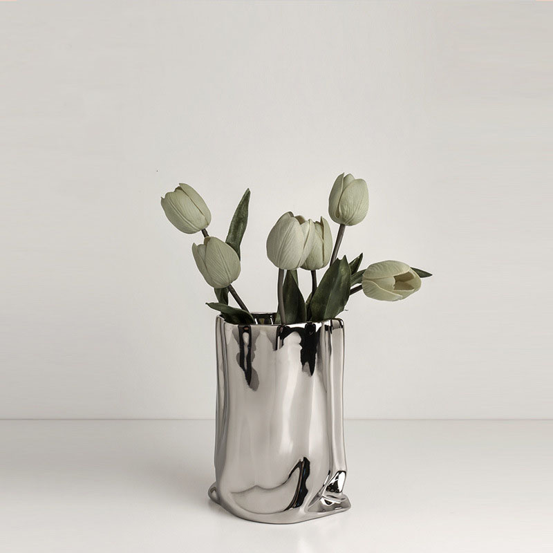 20x13x23.5cm pleated vase floral set