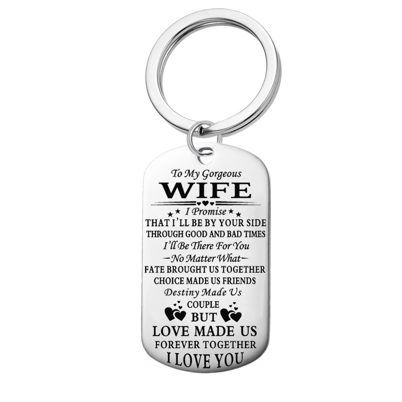 Silver Keychain WIFE 28MM