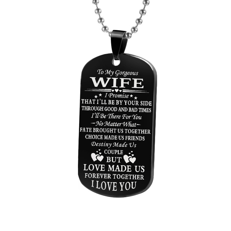 black necklace WIFE