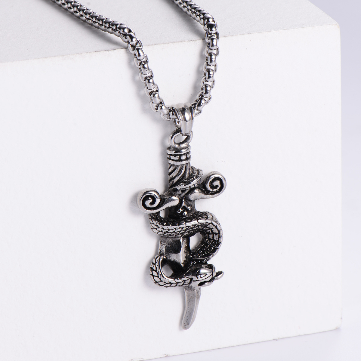 3:【Steel Color】with chain pendant