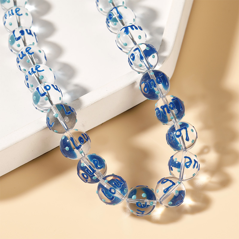 6# blue love beads