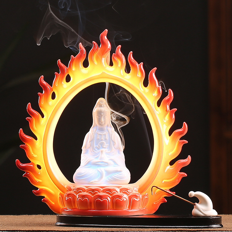 1:Holy Fire Buddha Light (Zen Model) Guanyin 24*9.5*23cm