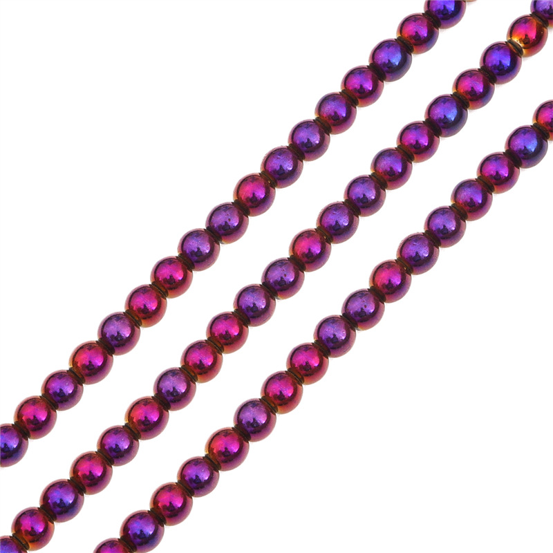 Electroplating purple beads 6mm aperture about 1mm