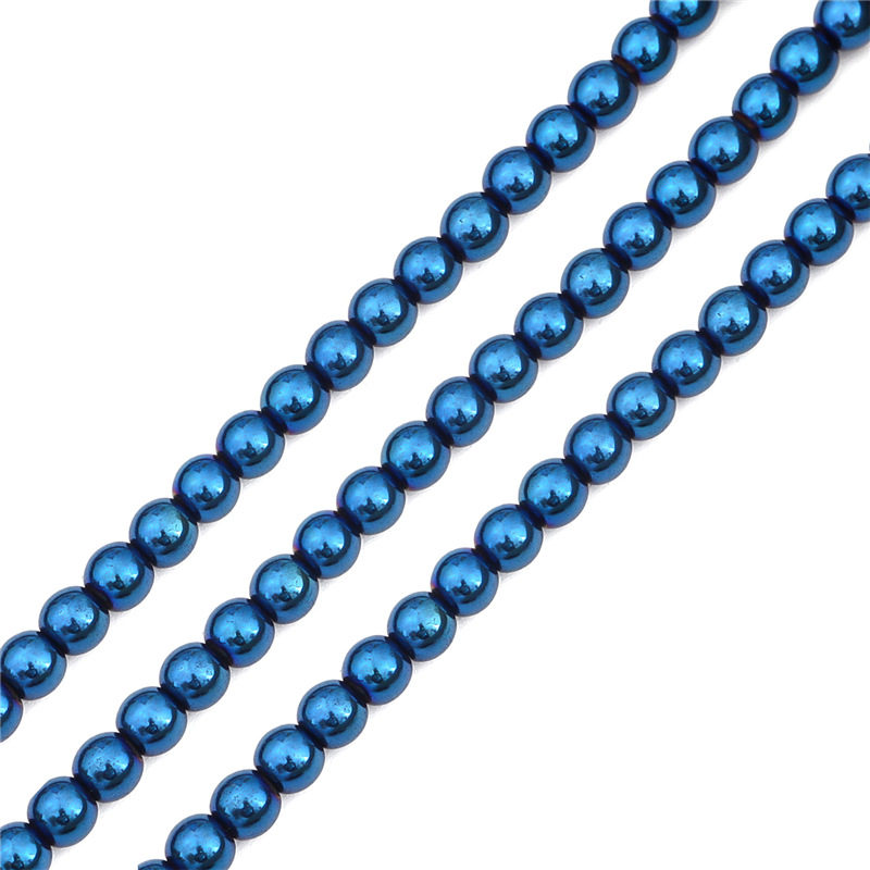 Electroplating navy blue beads 6mm aperture about