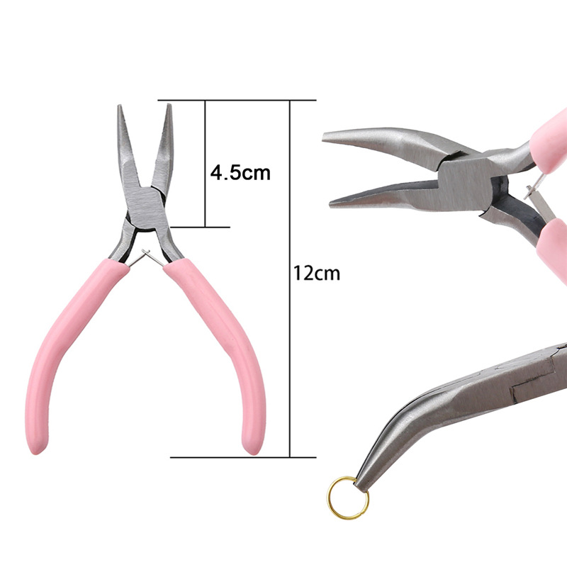 4:120mm powder handle curved nose pliers
