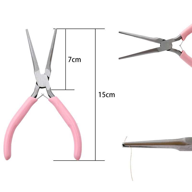 8:150mm long needle nose pliers with powder handle (no teeth)