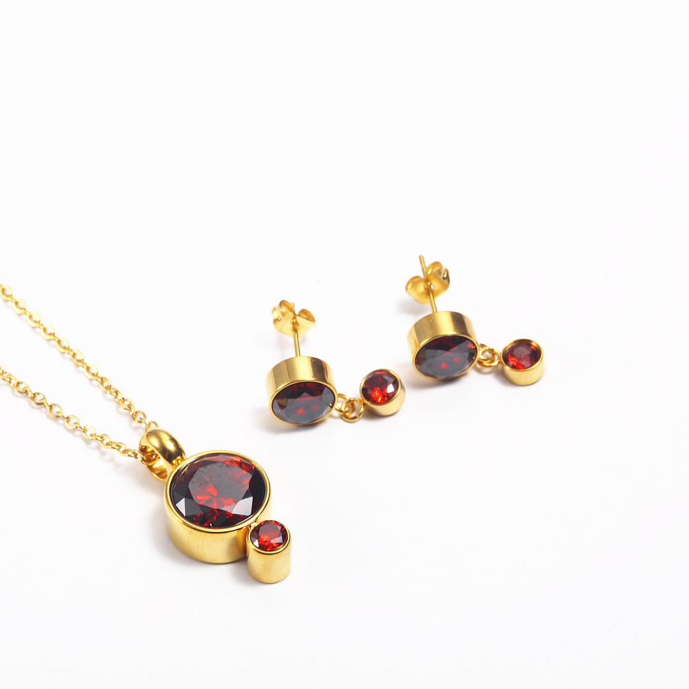 Red Diamond Gold Set (Chain Included)