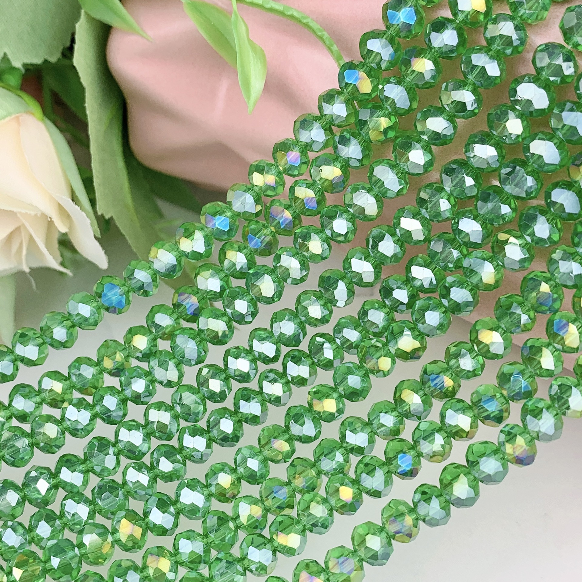 Medium green AB color 3mm about 135pcs each