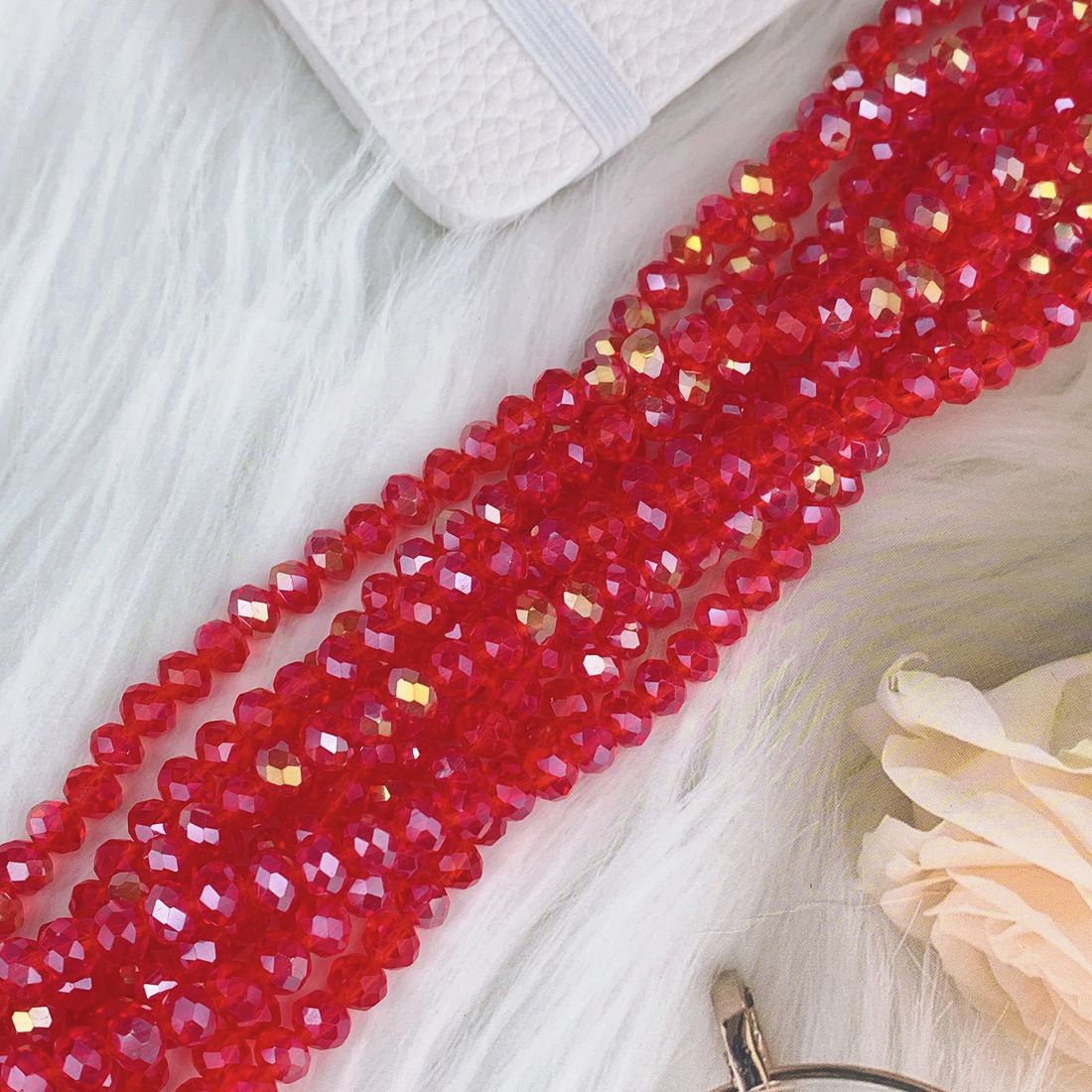 Light red AB color 3mm about 135 pieces