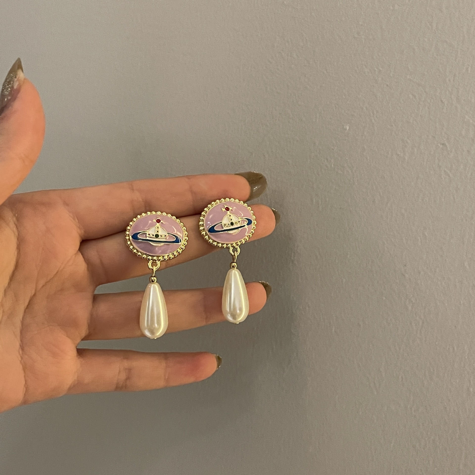 Pink Earrings: 4.5cm