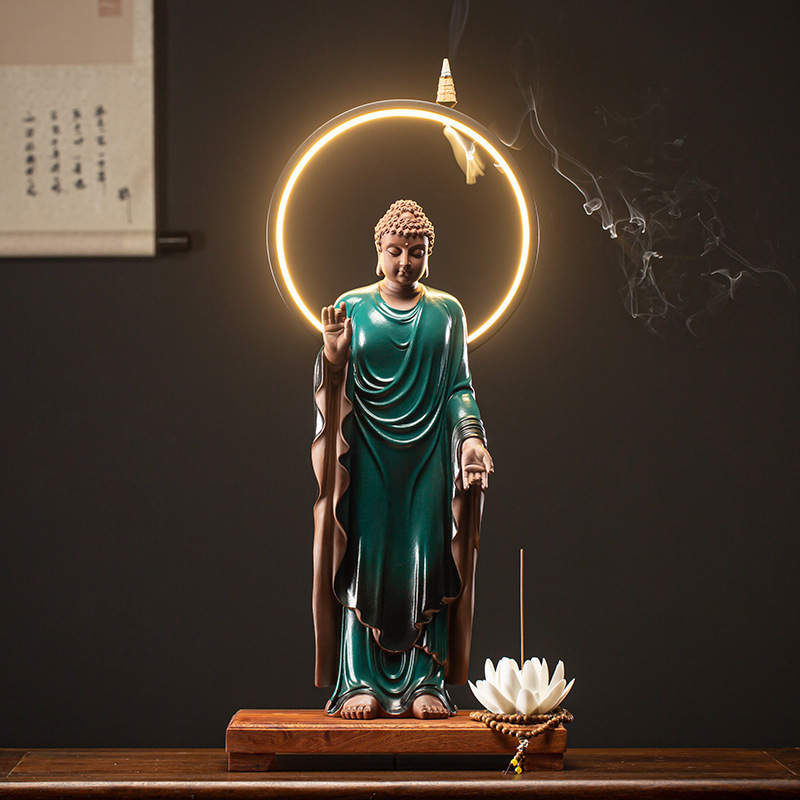 Green Clothes Tathagata   Lamp Circle 30*20.5*69cm