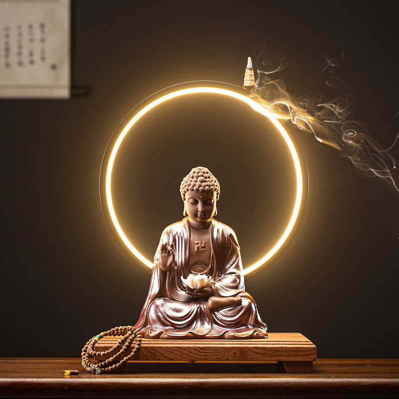 Tathagata Buddha Color Glaze   Lamp Ring
