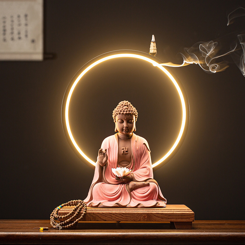 2:Tathagata Buddha Color Glaze   Lamp Circle