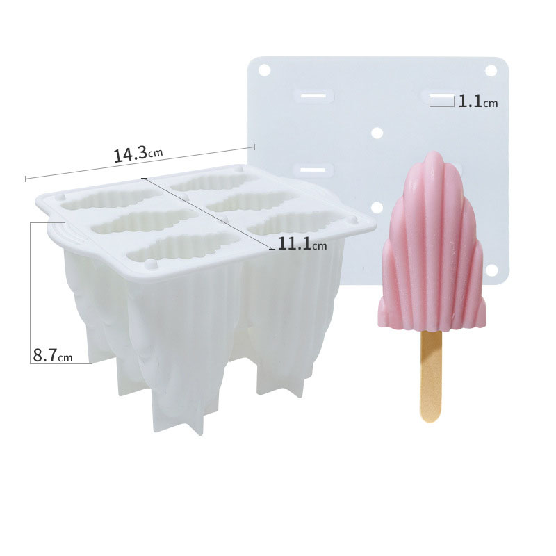 Six Linked Shell Popsicles - White