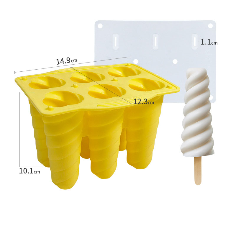 Six Spiral Popsicles - Yellow