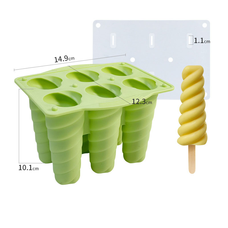 6:Six Spiral Popsicles - Green