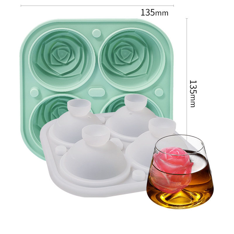 4 with rose ice mold-green