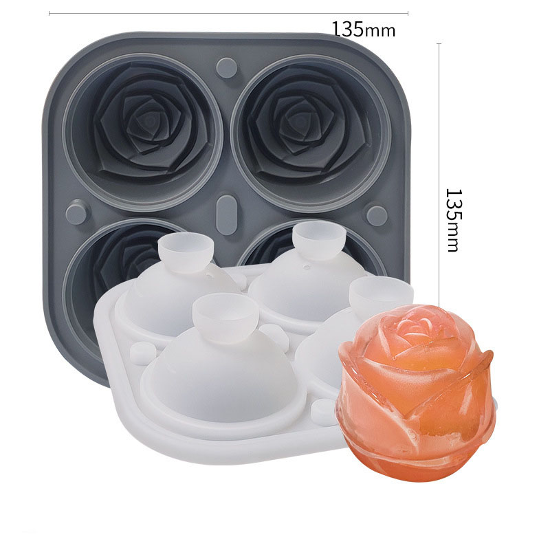 4 with rose ice mold-grey