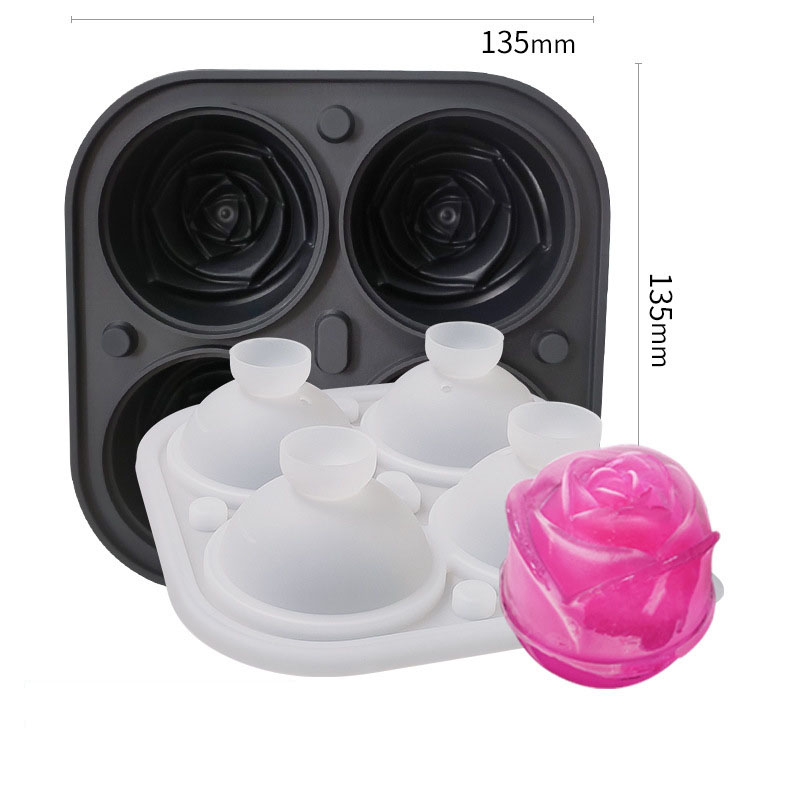 4 with Rose Ice Mould-Black