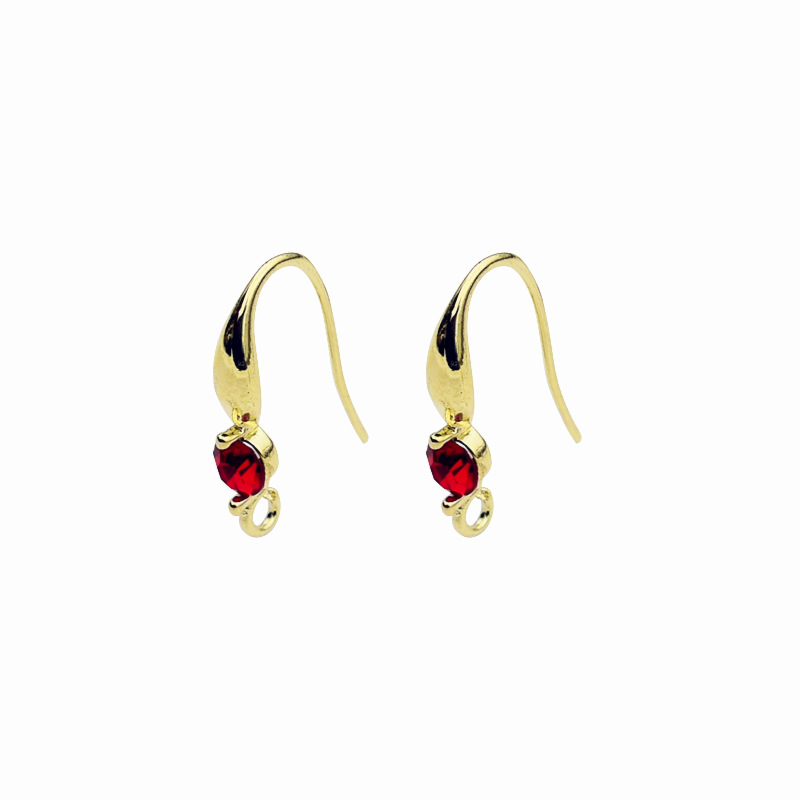 1:KC gold (burgundy diamond ear hooks)