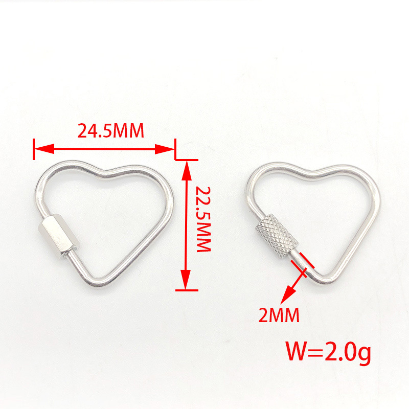 1:Heart button steel color