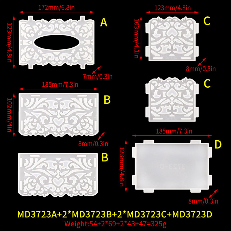 1:Rectangular tissue box mold