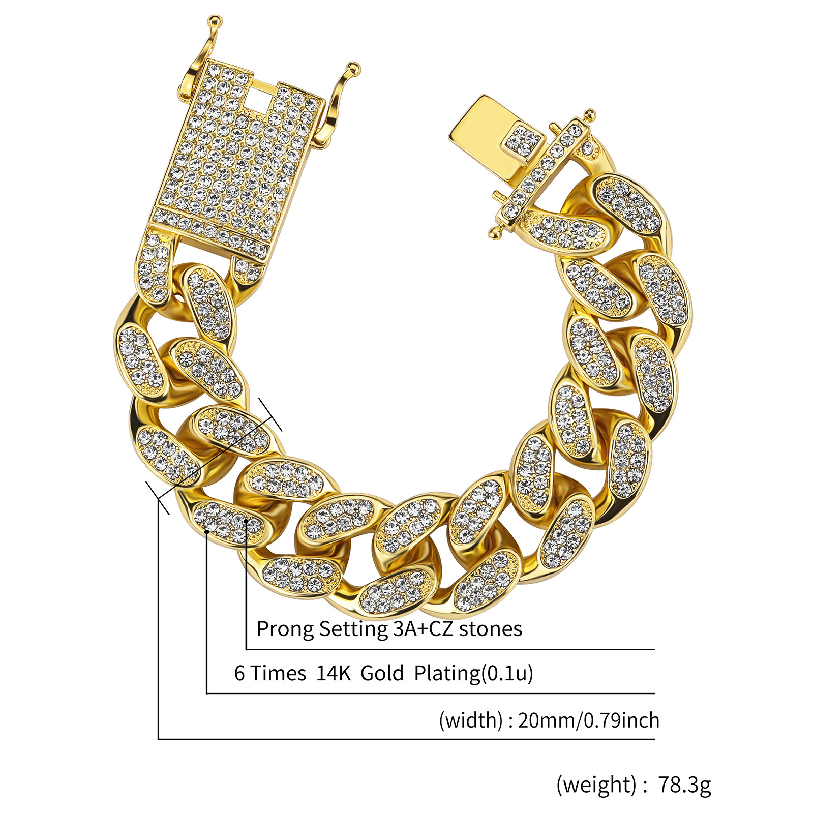 7:Bracelet gold 8 inch
