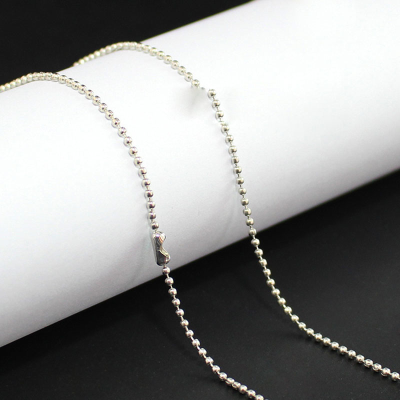 10-499 1.5mm white K iron beads 60CM long