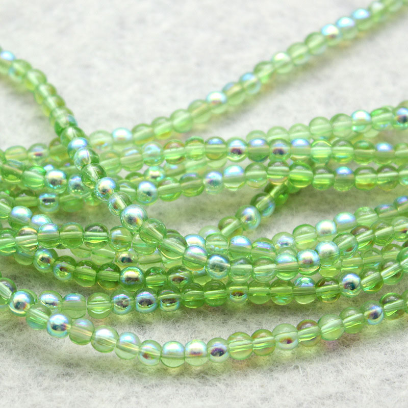 Colorful green beads about 4mm (100 pieces)