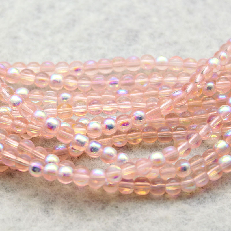 colorful pink beads about 4mm (100 pieces)