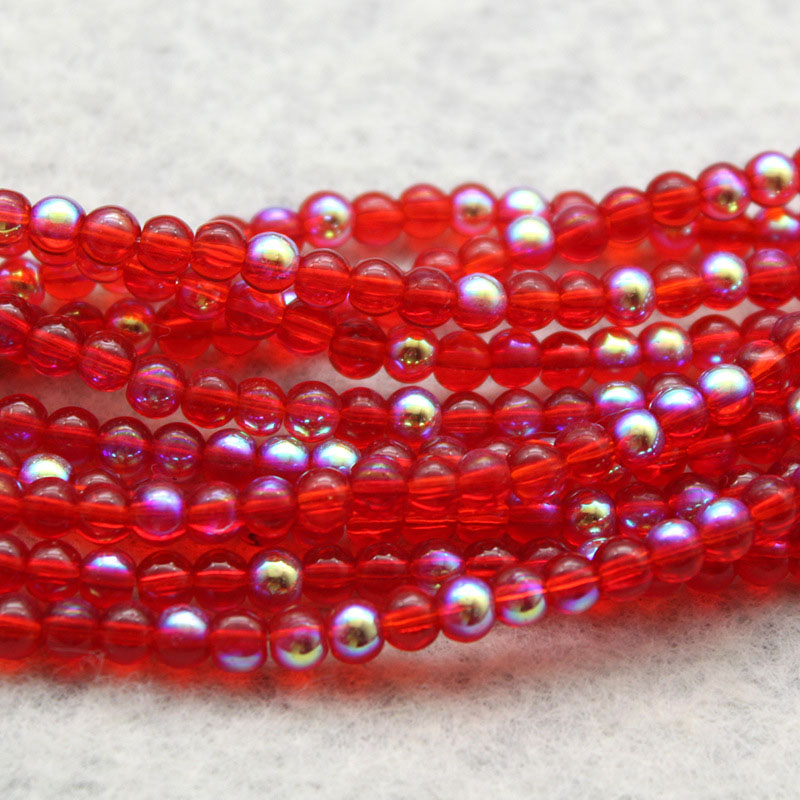 colorful red beads about 4mm (100 pieces)