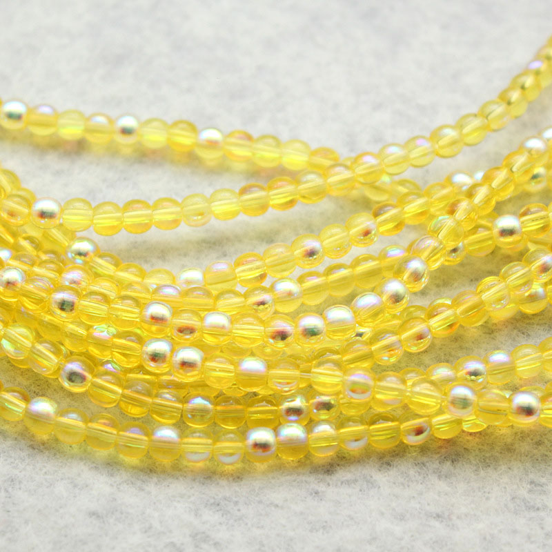 Colorful golden beads about 6mm (30 pieces)