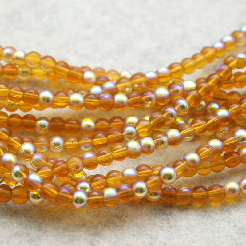 Colorful dark yellow beads about 6mm (30 pieces)