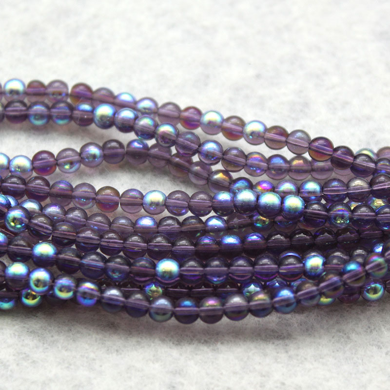 Colorful dark purple beads about 4mm (100 pieces)
