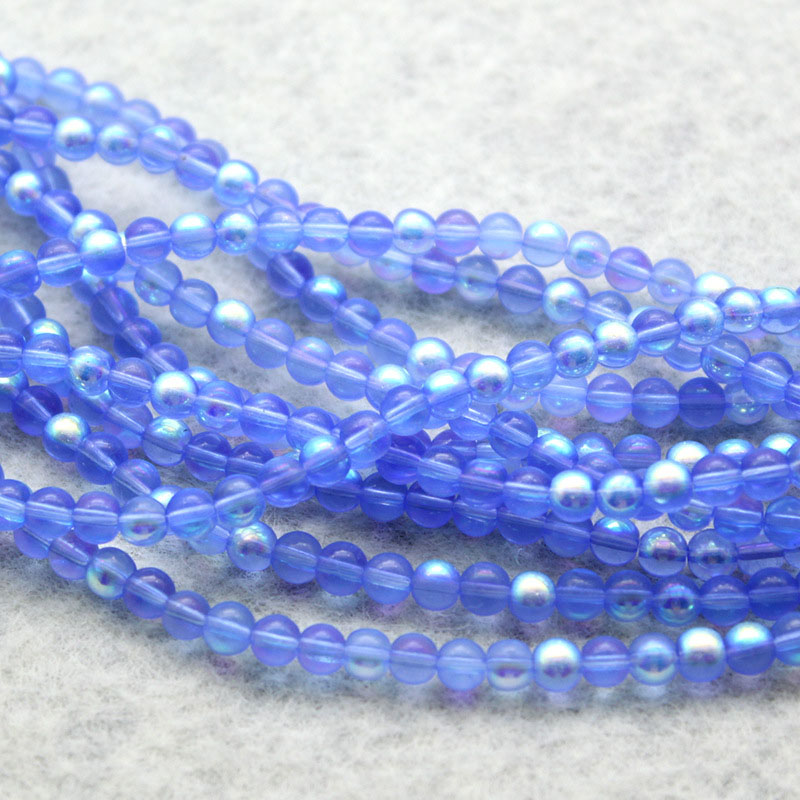 Colorful Sapphire Blue Balls about 4mm (100 pieces