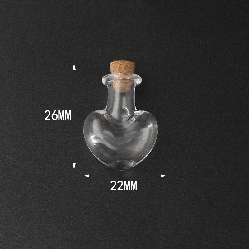 Transparent love vial with cork