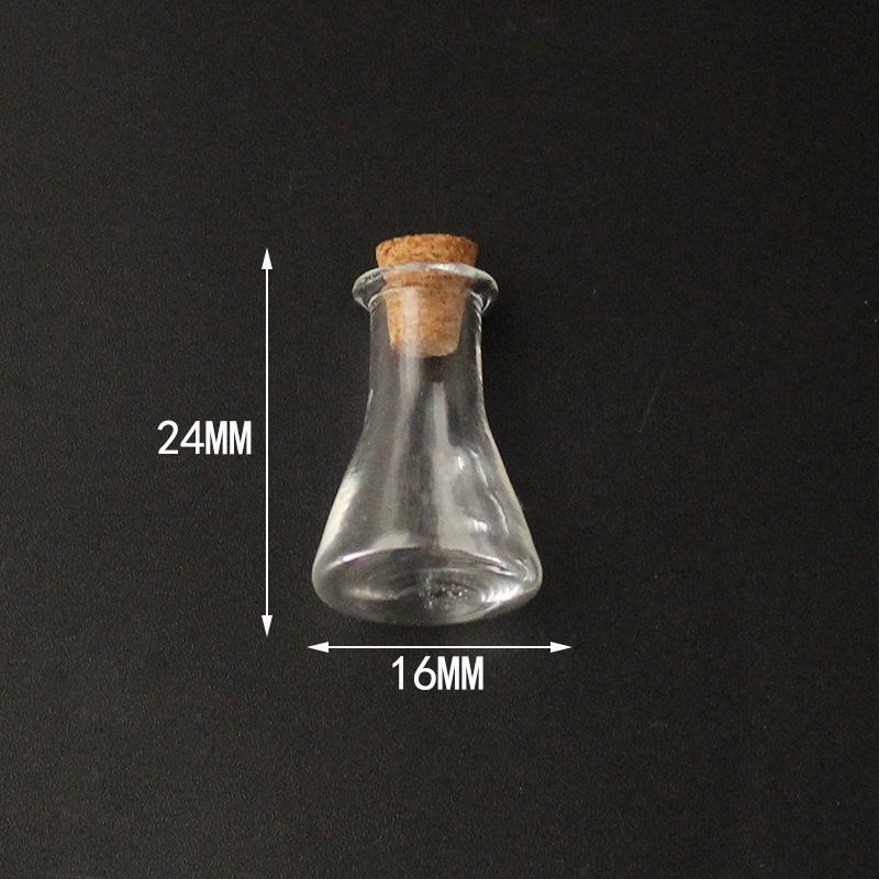10:Transparent flat bottomed flask with cork