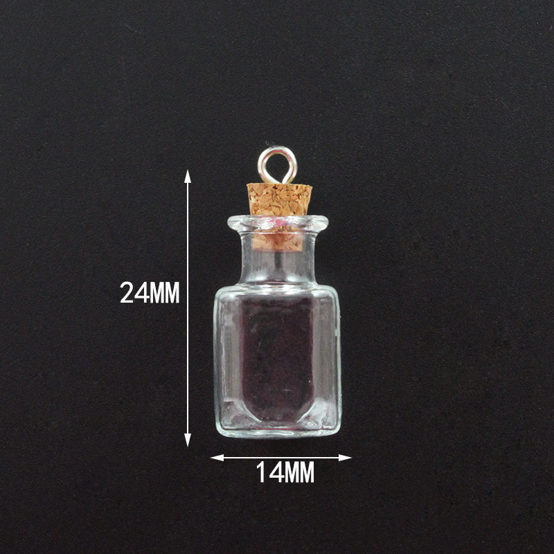 21:Clear square bottle with sheep eye cork